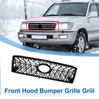 Front Upper Hood Bumper Grille for Toyota Land Cruiser 100 (2005–2007) Black