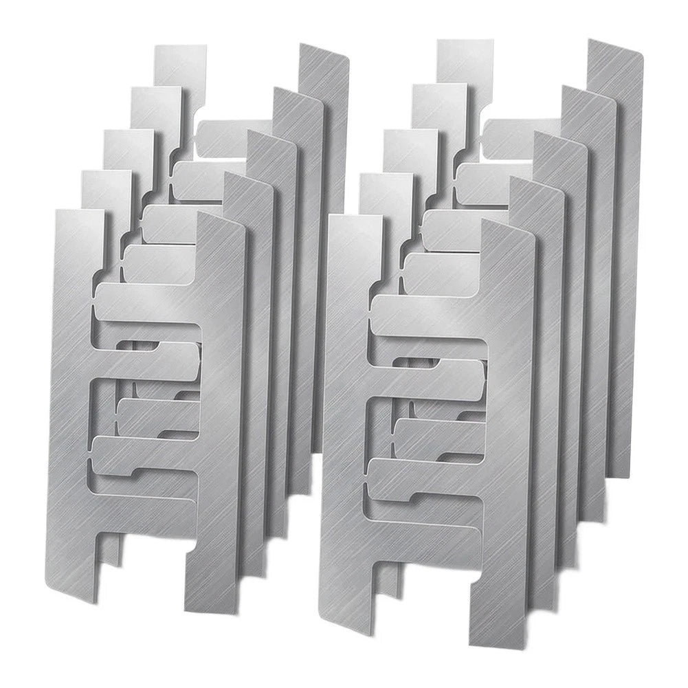 Set of 10 Clamp Brackets for F-Type Electrical Boxes 130mm x 73mm Silver