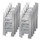 Set of 10 Clamp Brackets for F-Type Electrical Boxes 130mm x 73mm Silver