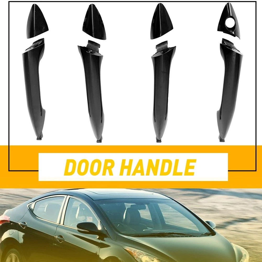 Set of 4 Exterior Door Handles for Hyundai Elantra (2011–2016) Black