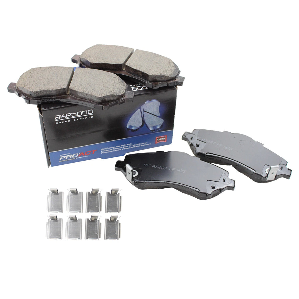 Set of 4 Akebono ProACT Front Ceramic Disc Brake Pads for Chrysler Dodge Jeep Ram VW