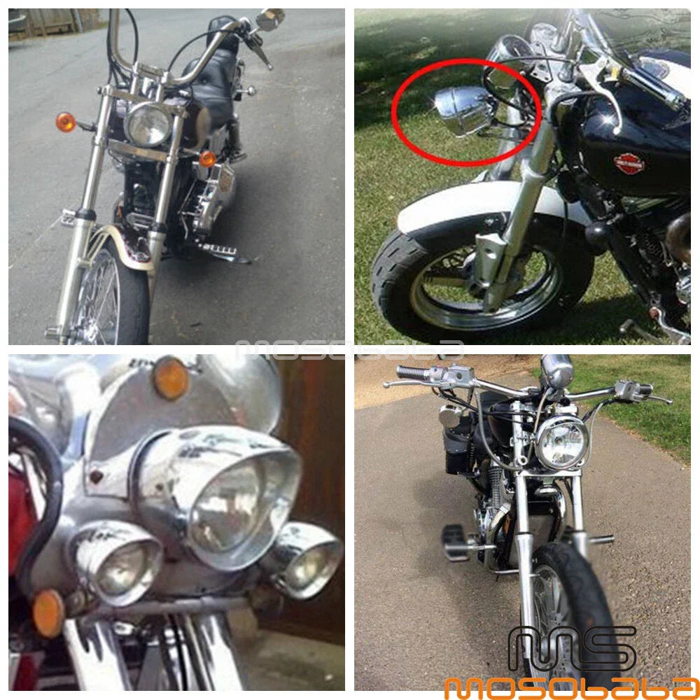Amber Headlight Visor for Harley Bobber Chopper