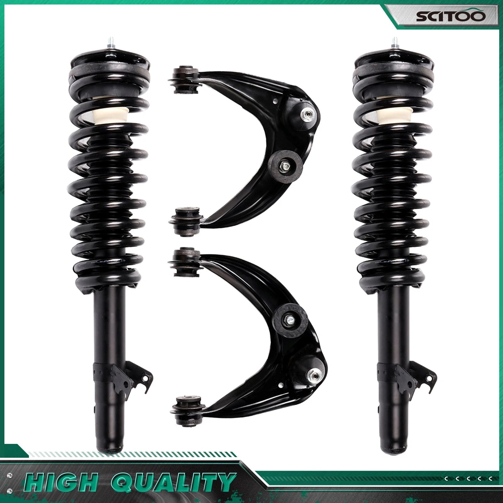 Set of 4 Front Strut & Spring Assemblies Upper Control Arm Kit for Mazda 6 (2003–2008)