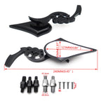 Black Billet Skull Blade Mirror for Honda Kawasaki Suzuki Cruiser (All Years)