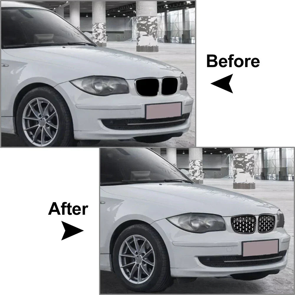 Diamond Front Kidney Grill for BMW 1 Series E81 E82 E87 E88 (2004-2013)