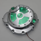 Chrome Engine Clutch Cover with Green LED for Kawasaki ZX14R ZZR 1400 (2006–2014)
