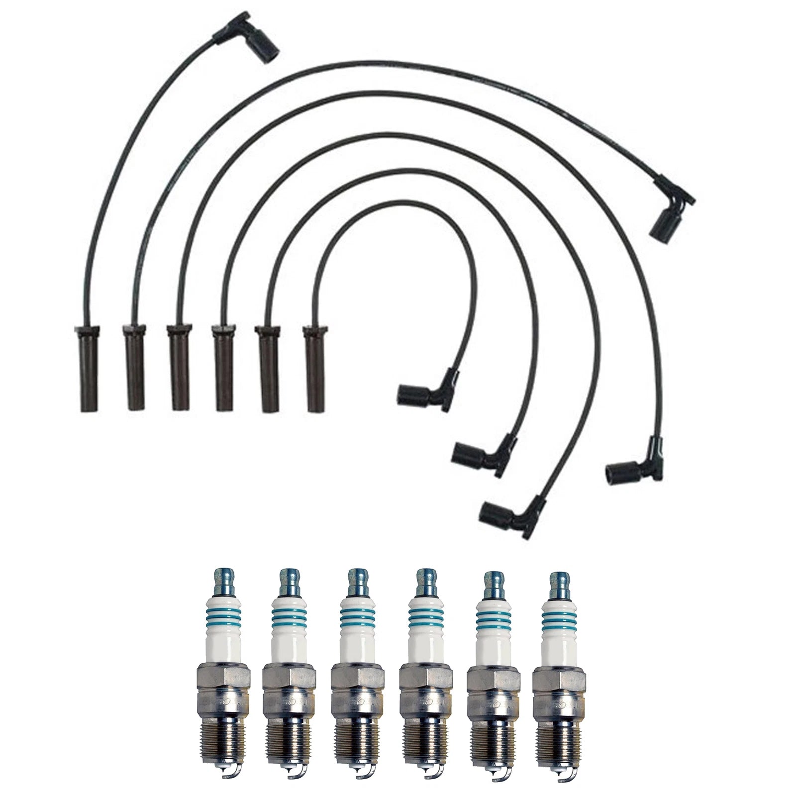 Denso 7mm Wire Set & 6 Iridium Power Spark Plugs Kit for Chevy Pontiac (3.4L)
