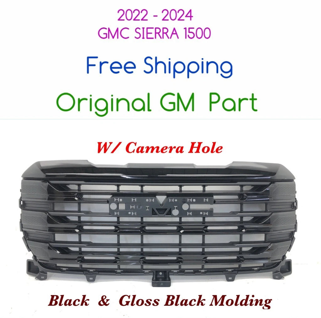 Front Upper Grille for GMC Sierra 1500 (2022–2024) #59, Black