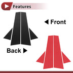 Set of 4 Door Pillar Window Trim for Audi A4 (2003–2013) Black Carbon Fiber