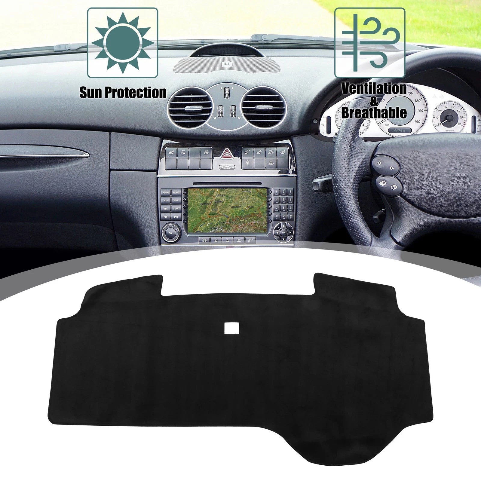 Dashboard Cover for Mitsubishi Delica D5-R (2015–2023) Black Flannel Non-Slip