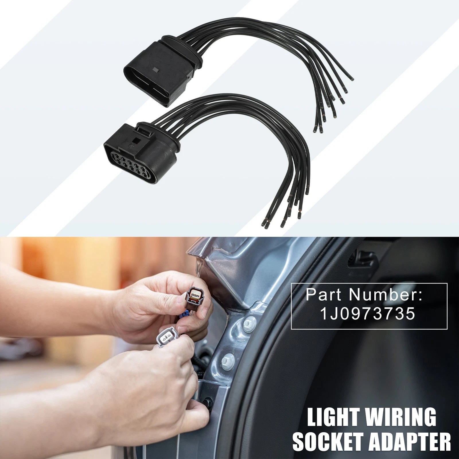 Set of 1 Light Wiring Socket Adapter 1J0973735/1J0973835 for Volkswagen Passat 