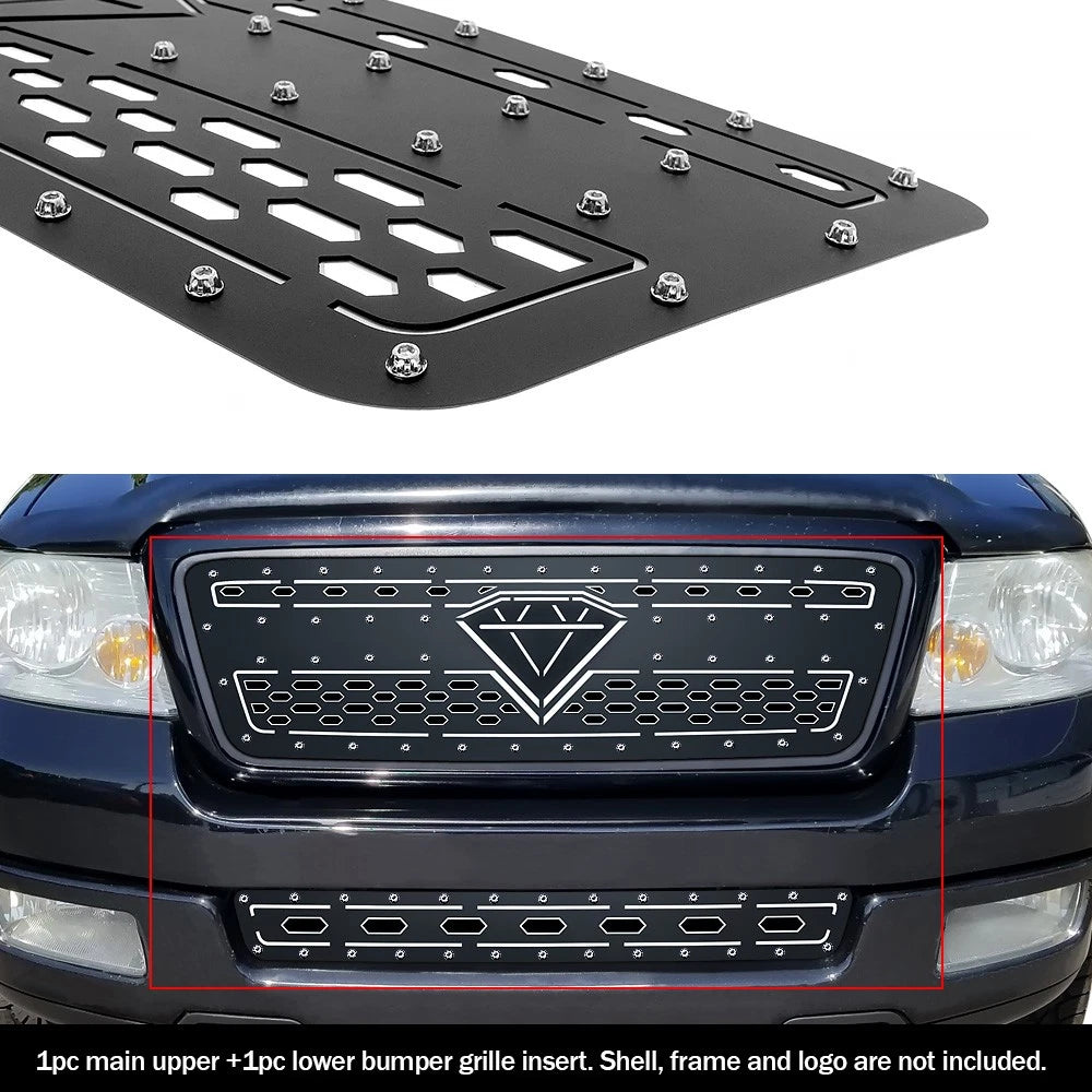 Stainless Steel Double Layer Grille Insert for Ford F-150 (2004–2005)