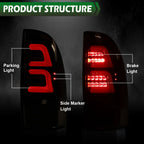 Red LED Tube Tail Lights for Toyota Tacoma (2005–2015)