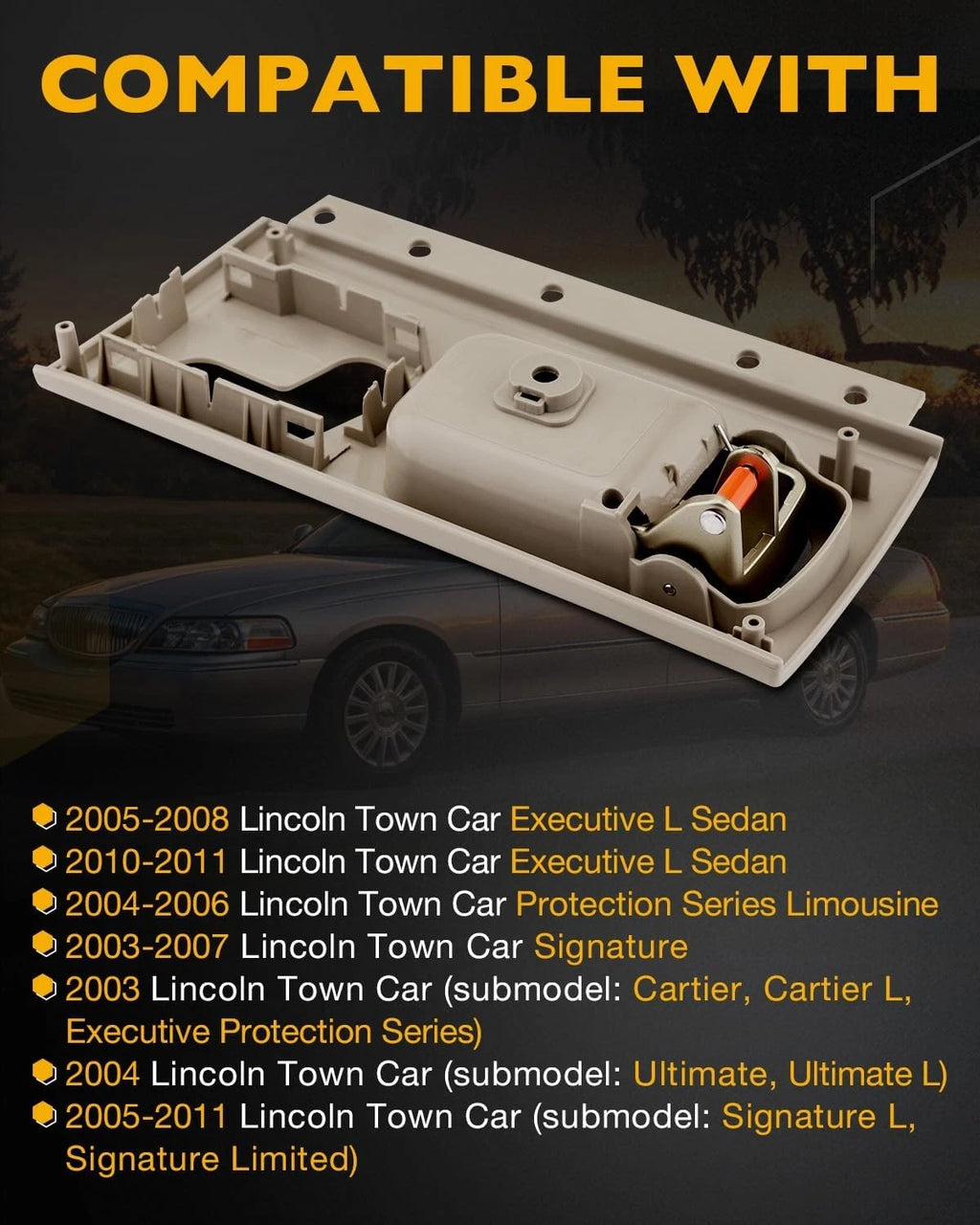 Front Driver Inside Interior Door Handle LH for Lincoln Town Car (2003–2011)