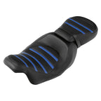Rider Driver Passenger Seat for Harley Road Glide King (2009–2023) Black Blue