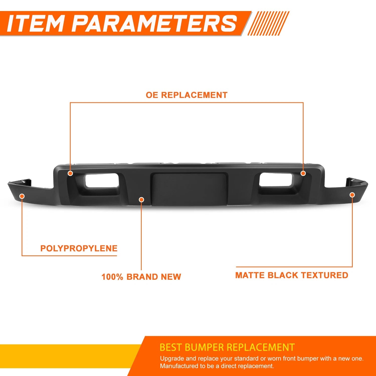 Front Bumper Valance Deflector for Chevrolet Silverado 2500 3500 HD (2011–2014)