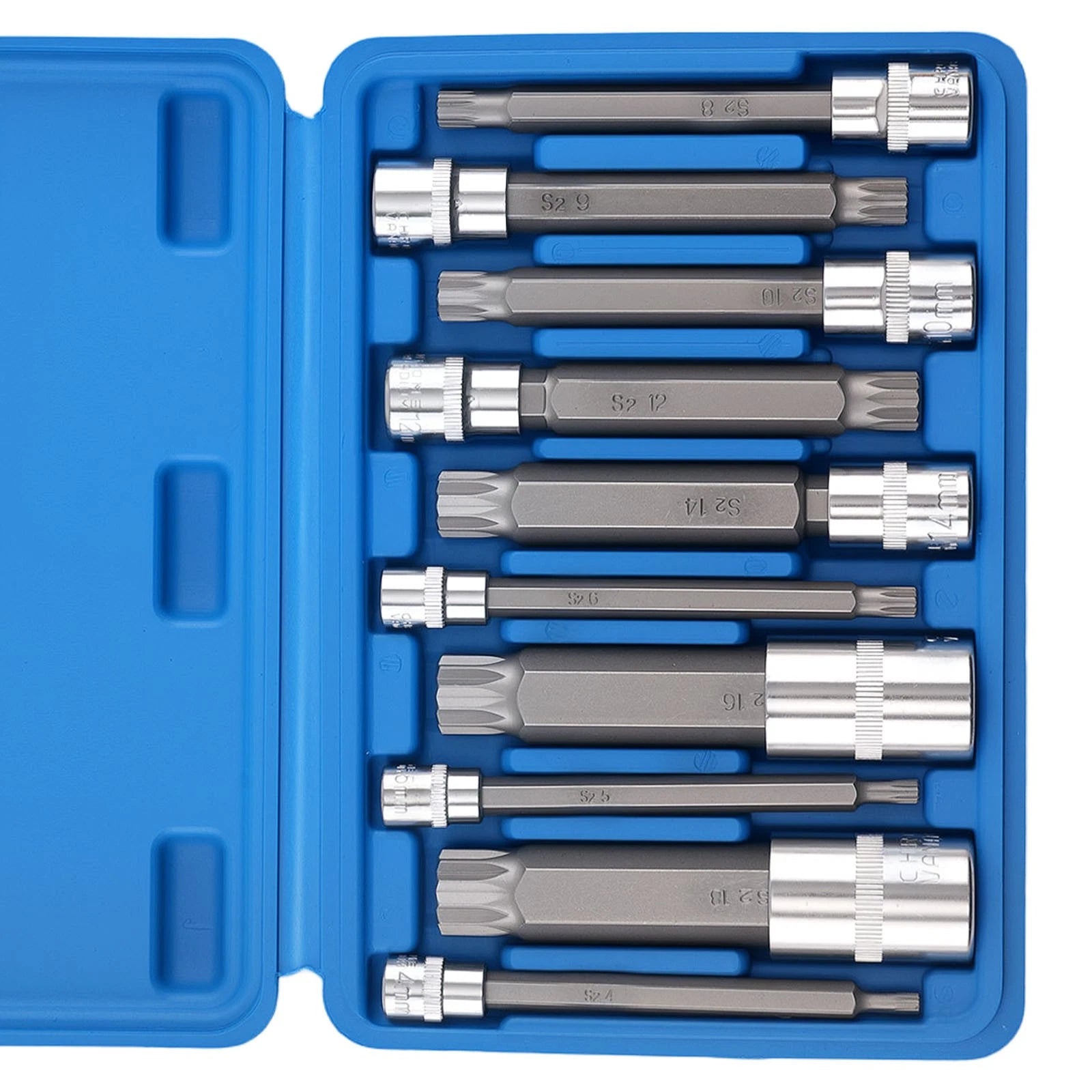 10 Piece Tamper Proof Spline Socket Set M4-M18 S2 4"