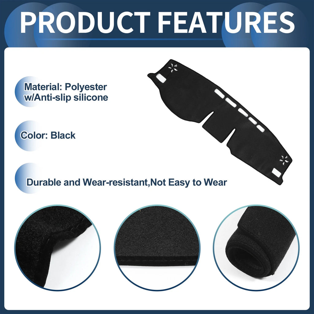 Dashboard Cover Mat for Toyota RAV4 (2020–2024) Sun Protector Pad Black
