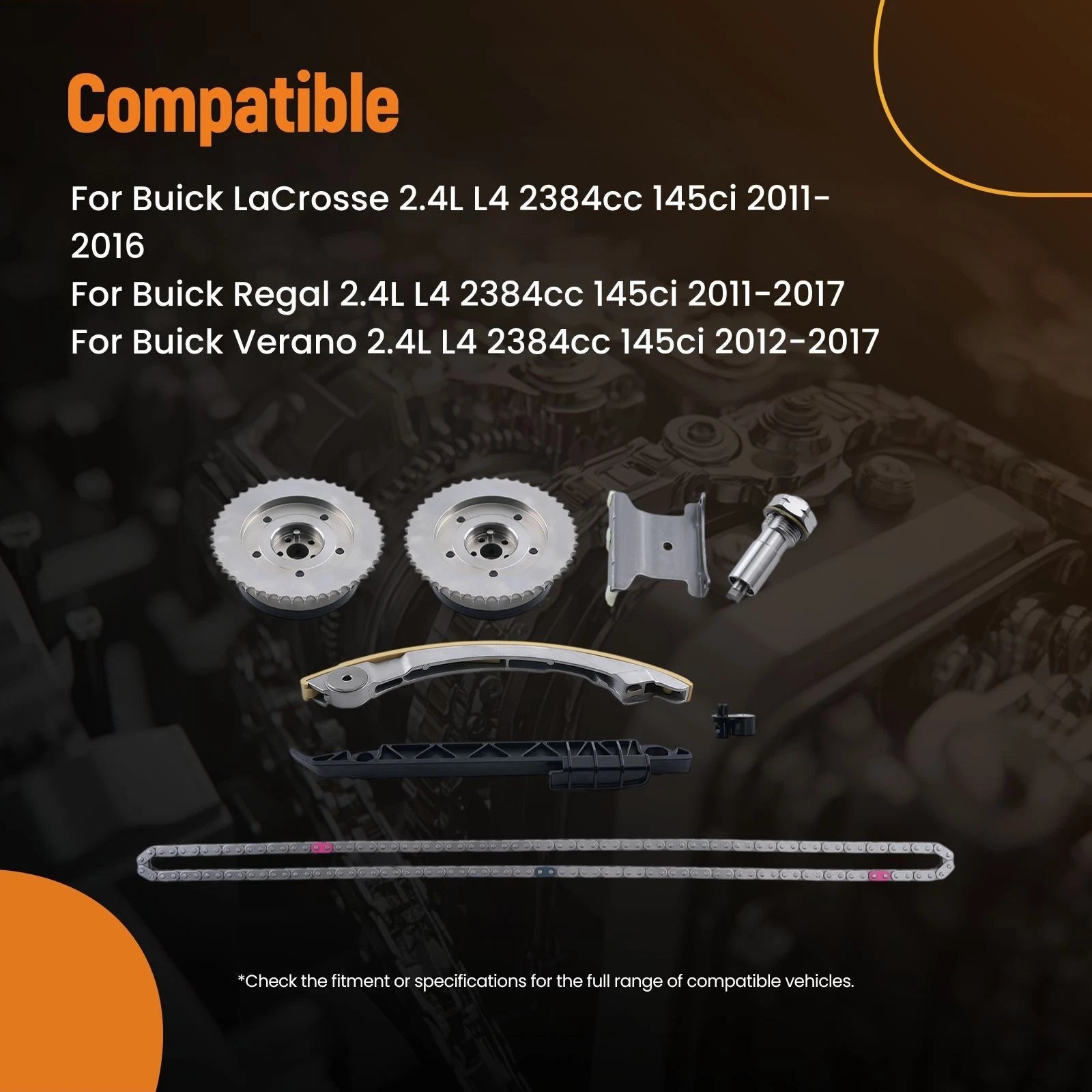 Engine Timing Chain Kit for Buick Regal 2.4L L4 (2011–2017) 555055310 148L