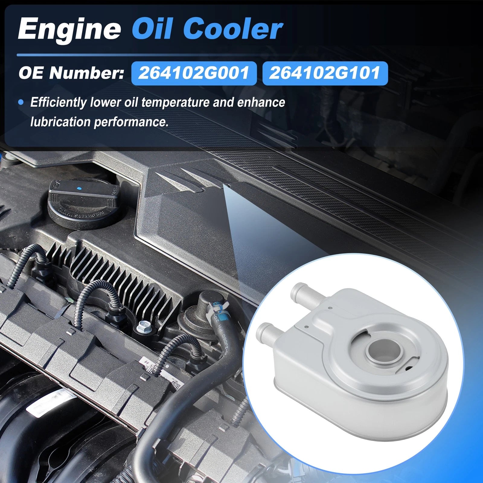 Engine Oil Cooler 264102G001 for Kia Optima Sorento Hyundai Tucson (2016–2020)
