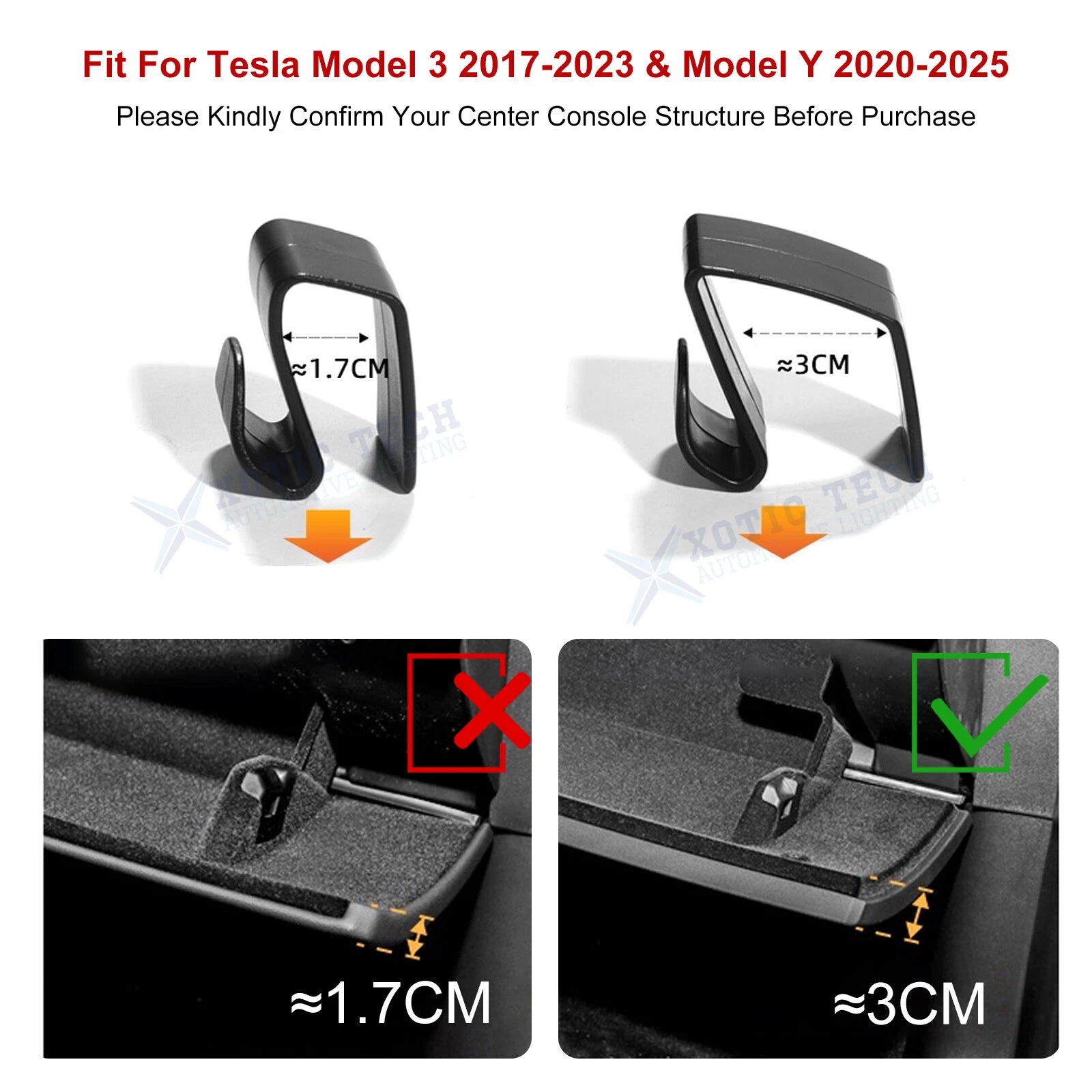 Hidden Hook Storage Seat Hanger Clip for Tesla Model 3/Model Y (2017-2024)