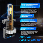 2X 9003 H4 40000LM LED Headlight Bulbs Kit High/Low Beam for