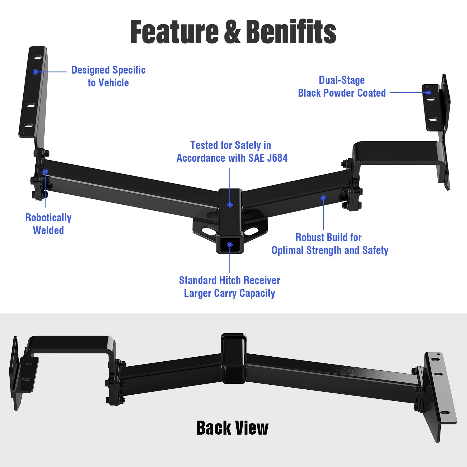 2 Inch Trailer Towing Hitch for Toyota Highlander (2008-2013)