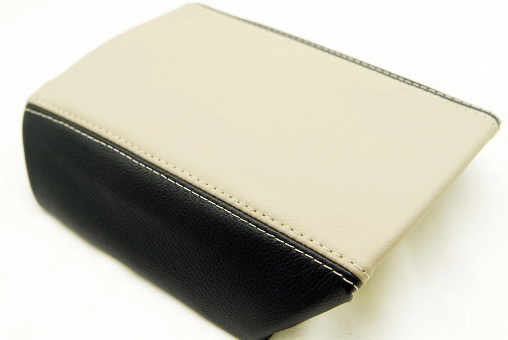 Center Console Armrest Cover for Camaro (2010–2015) Beige/Black Synthetic Leather