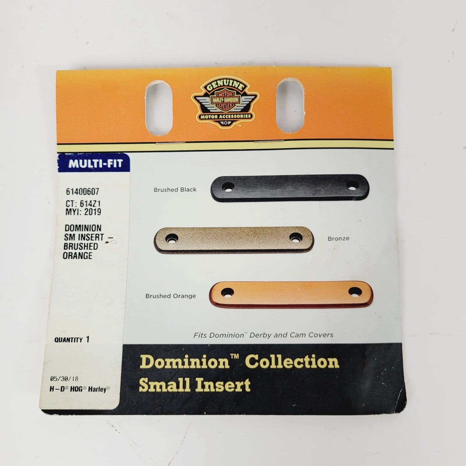 Genuine Derby Cove Insert for Harley Davidson (Brushed Orange, 61400607)