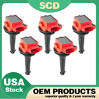 Set of 5 Ignition Coils UF517 HTN for Volvo C30 C70 S40 S60 S80 V50 V60 V70 (2006–2016)