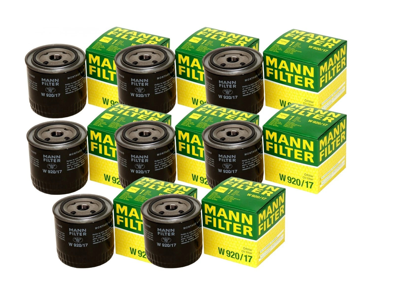 Set of 8 Engine Oil Filters for Chrysler Dodge Ford Jeep Mitsubishi Volvo