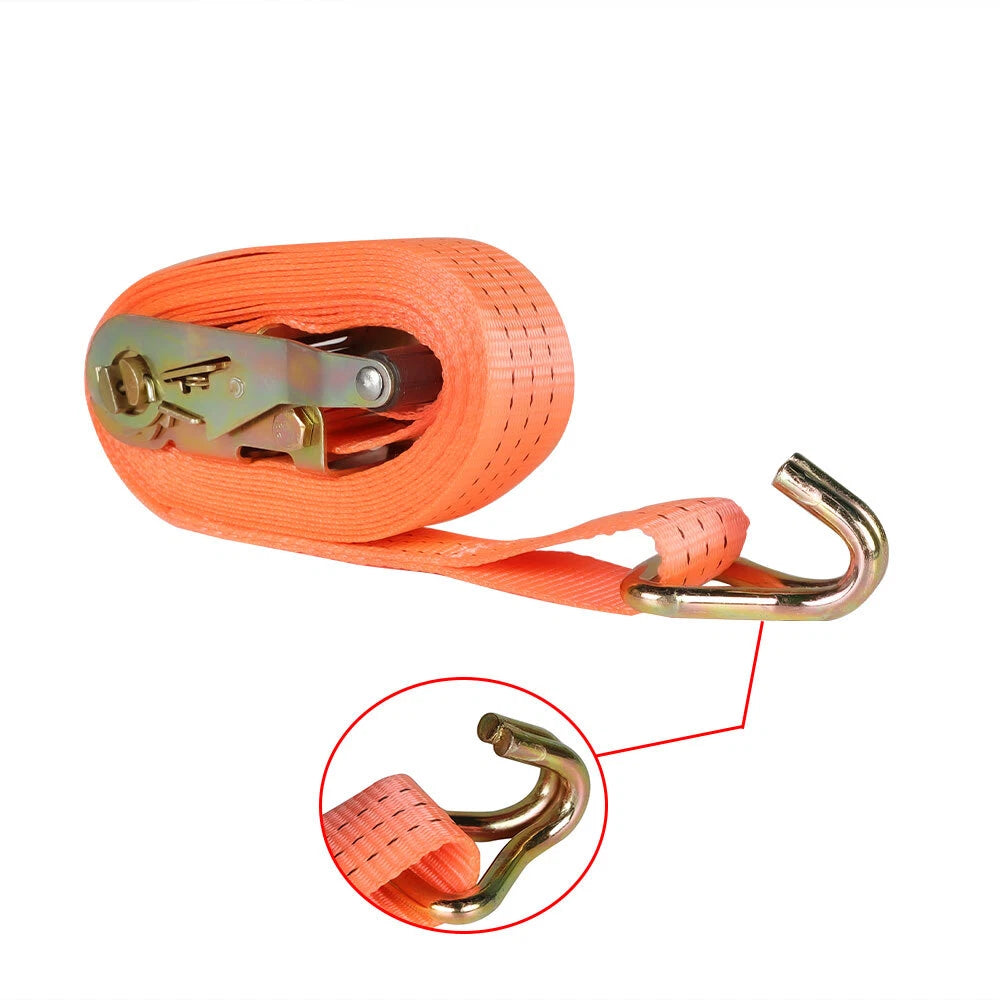 Set of 4 Heavy Duty Ratchet Straps for Tie Downs (20 Ft, 4000 lbs)