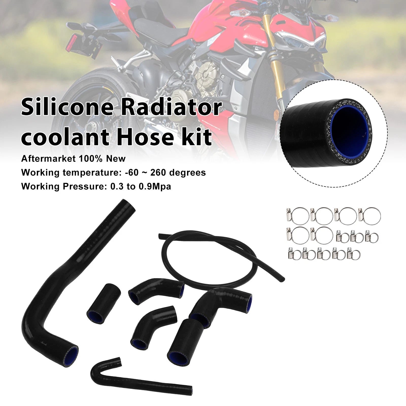 Silicone Radiator Coolant Hose for Ducati Streetfighter V4 V4S (2020–2025)