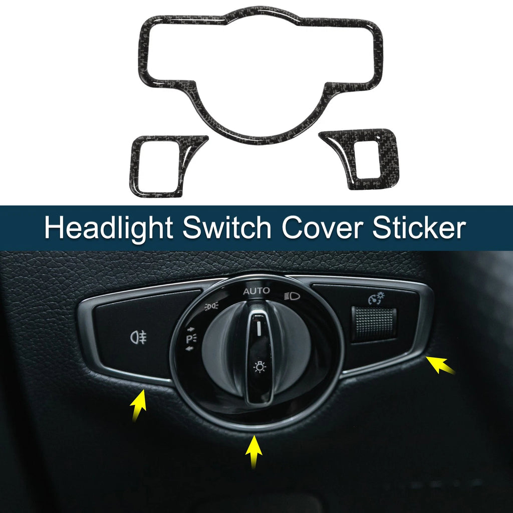 Headlight Switch Cover Sticker for Mercedes-Benz A B C E G Class CLA (Type-C)