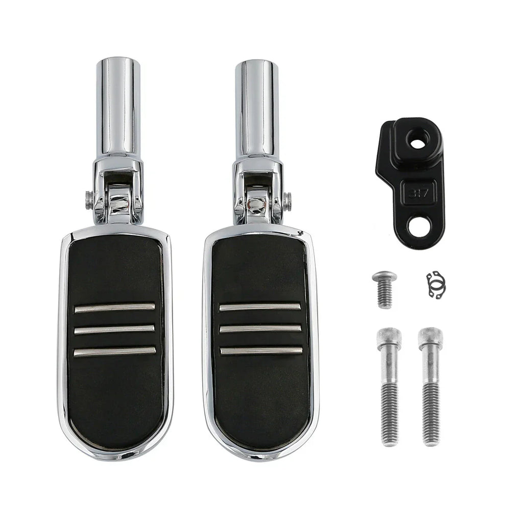 Chrome Rear Footpegs Mounts for Harley Softail FLS, FLSTSB (2012-2017, 2008-2011)