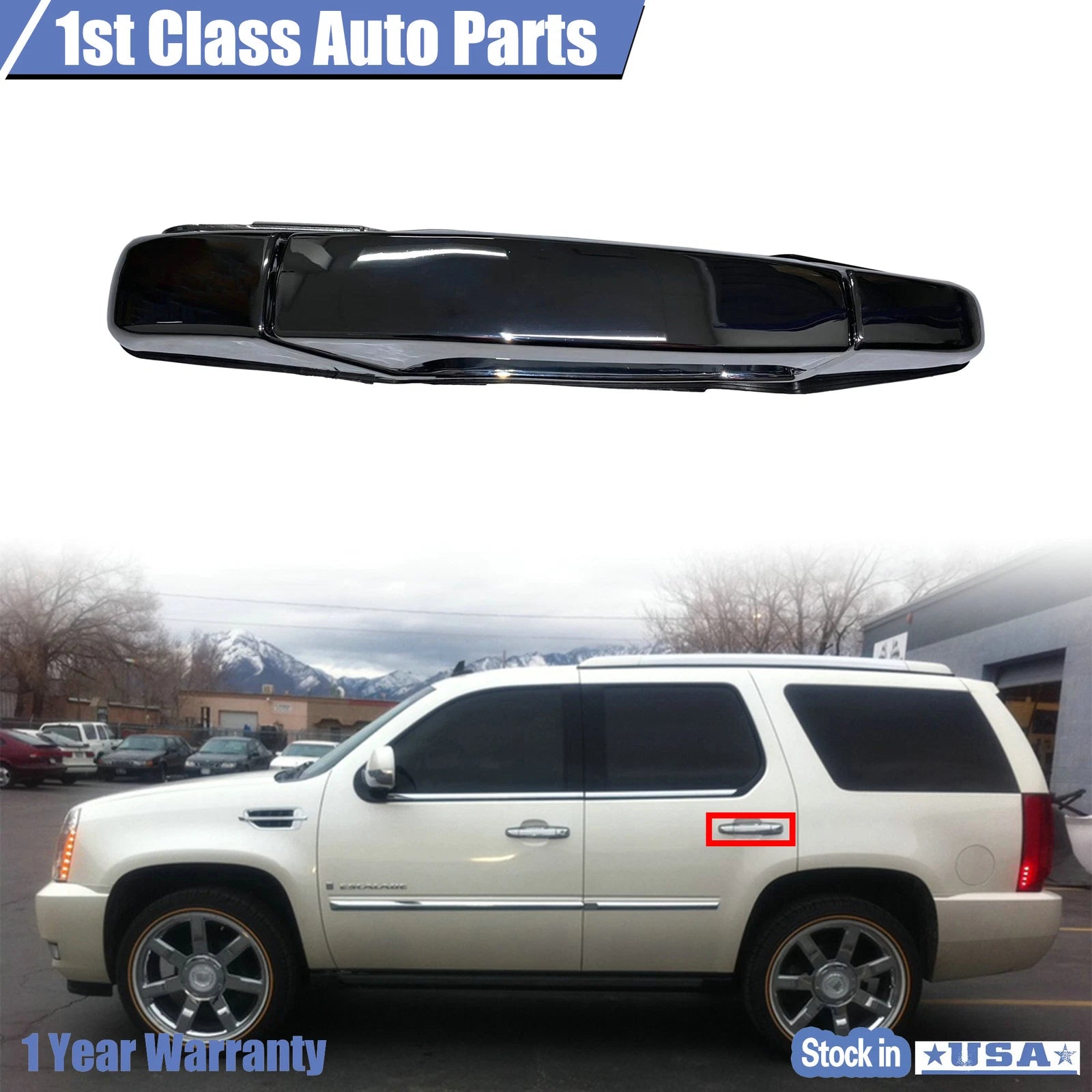 Rear RH Side Exterior Door Handle for Cadillac Escalade, Chevrolet Silverado, GMC (2007–2014)