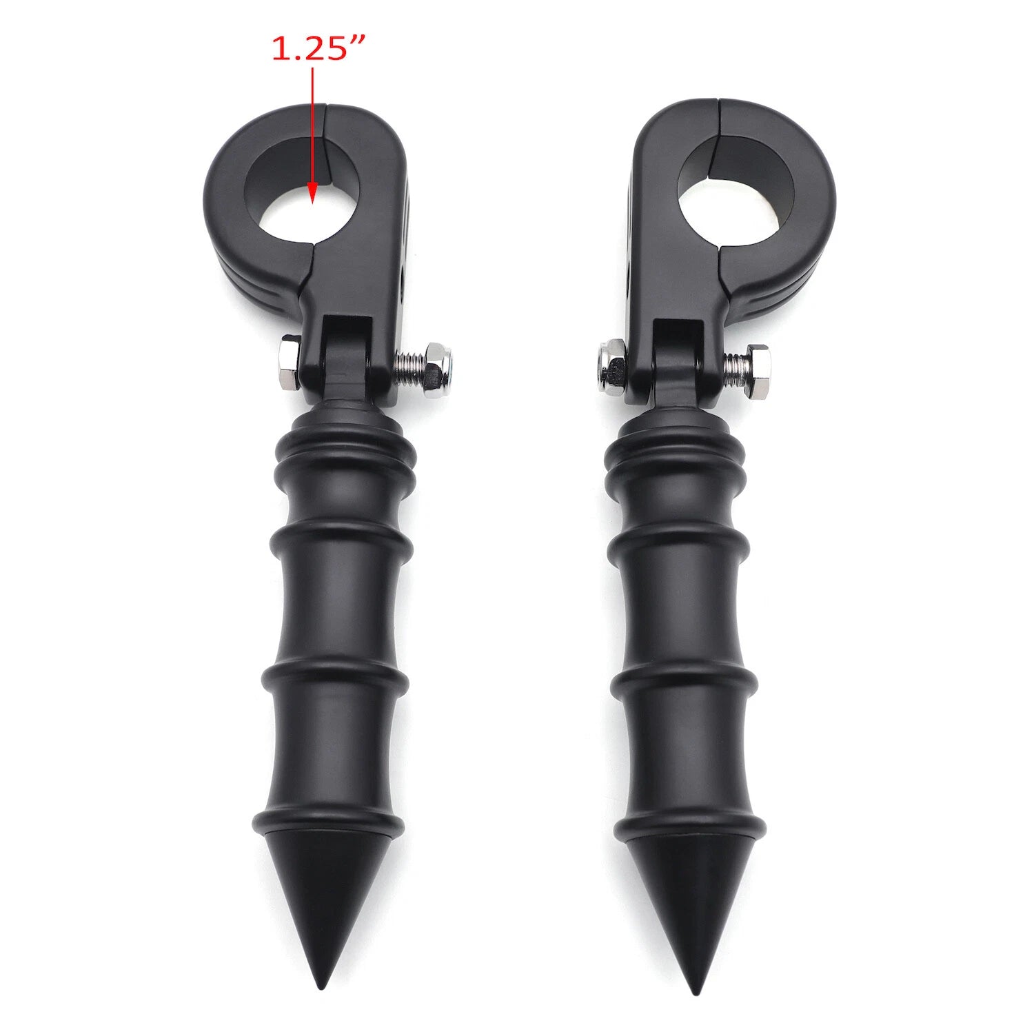 1.25" Black Bamboo Foot Peg w/ P-Clamp for Honda GoldWing VTX1300 Shadow Valkyrie