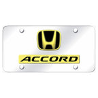 Dual Gold on Chrome License Plate - Officially Licensed for Honda Accord