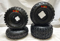 Set of 2 DWT A5 Black Rims Wheels with Maxxis Razr Tires for TRX 250R 400EX 450R 450ER