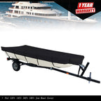 Boat Cover for Jon Boat (12ft–18ft, Beam Width Up to 75") 210D Black