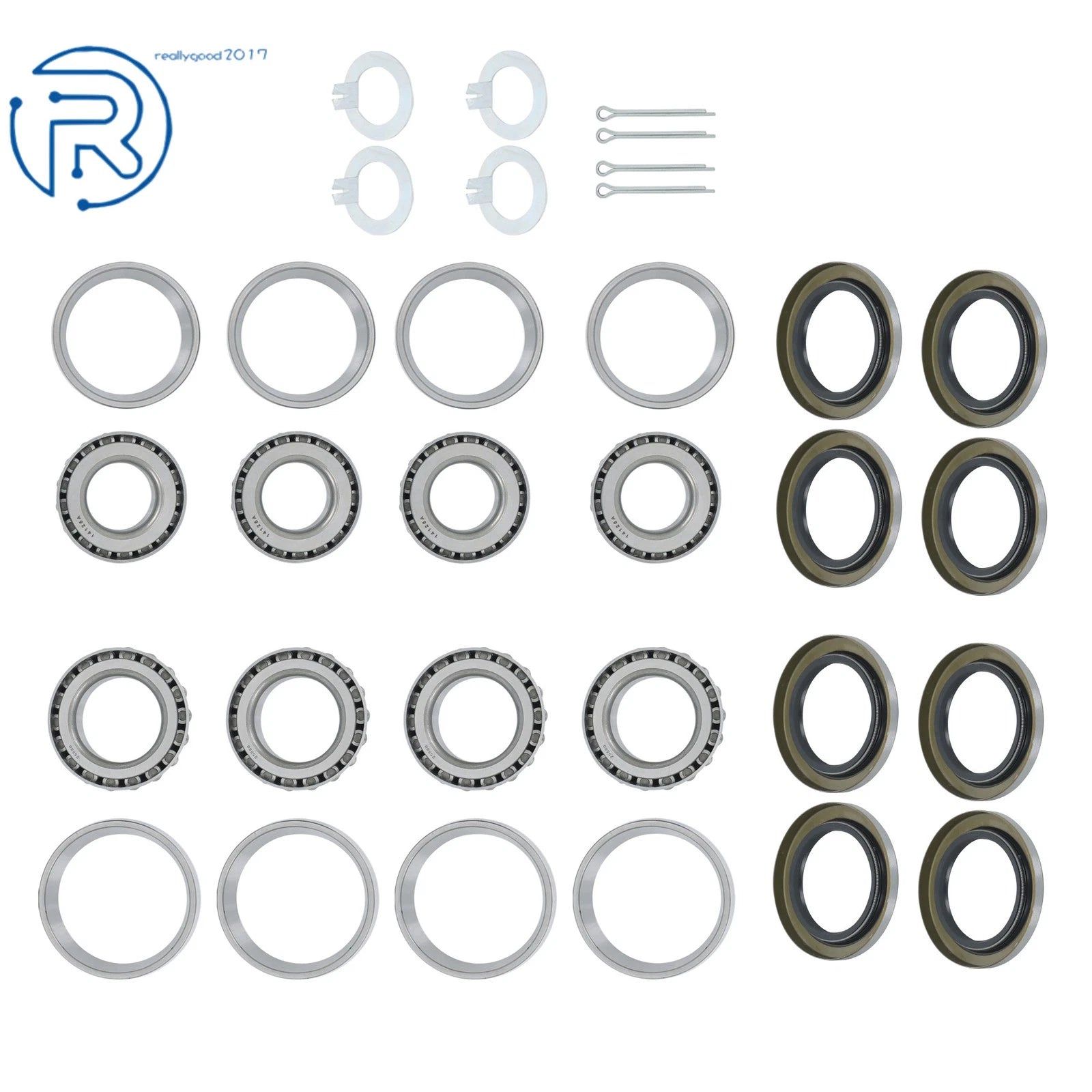 Pack of 4 Trailer Bearing Kit 25580 14125A for 5200-7000 lbs Axle (1.25"-1.75")