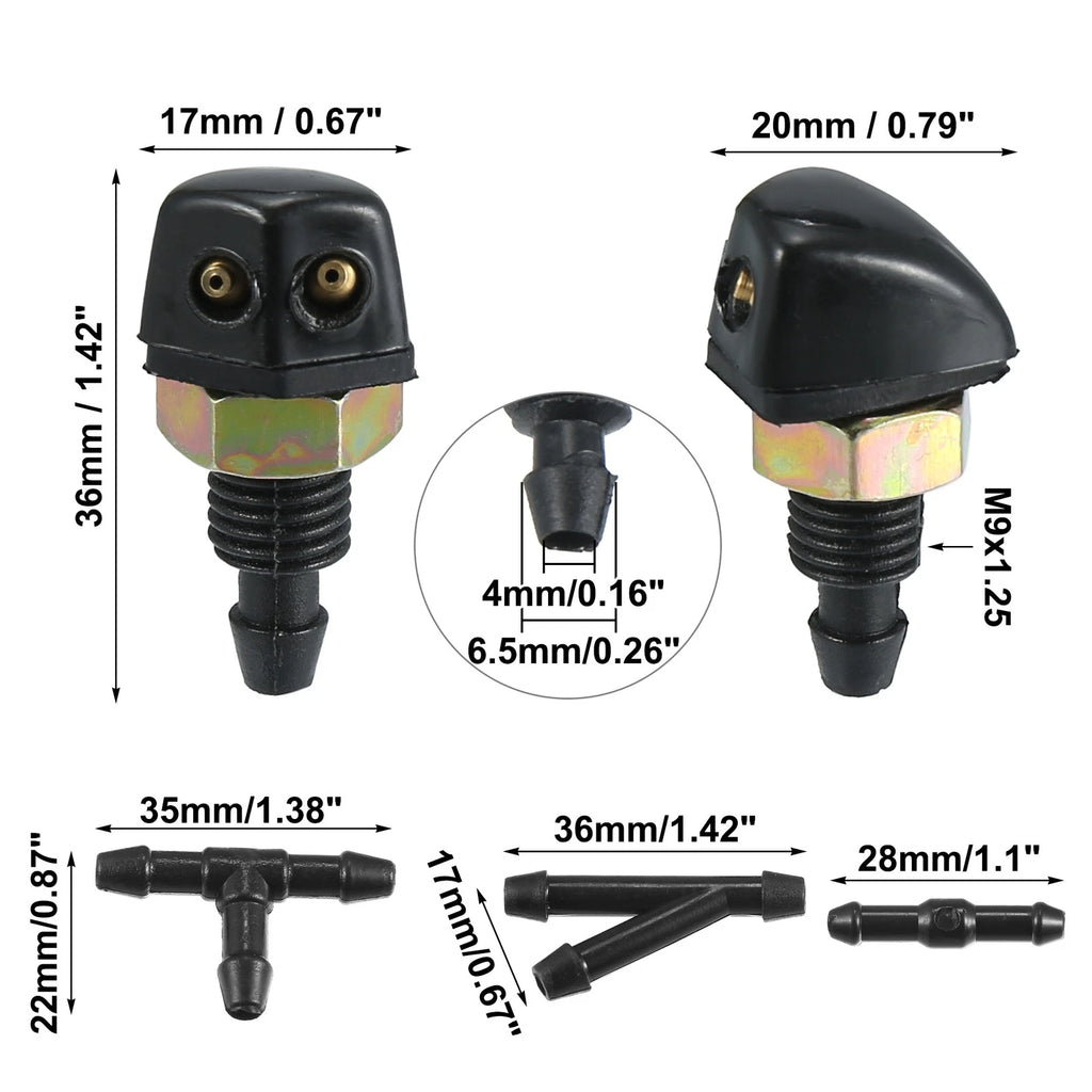 2X Windshield Washer Nozzle for Toyota (2010–2023) with Gasket Connectors