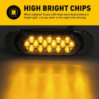 2X Amber LED Side Clearance Marker Lights for Universal Trucks/RVs (12V 24V)