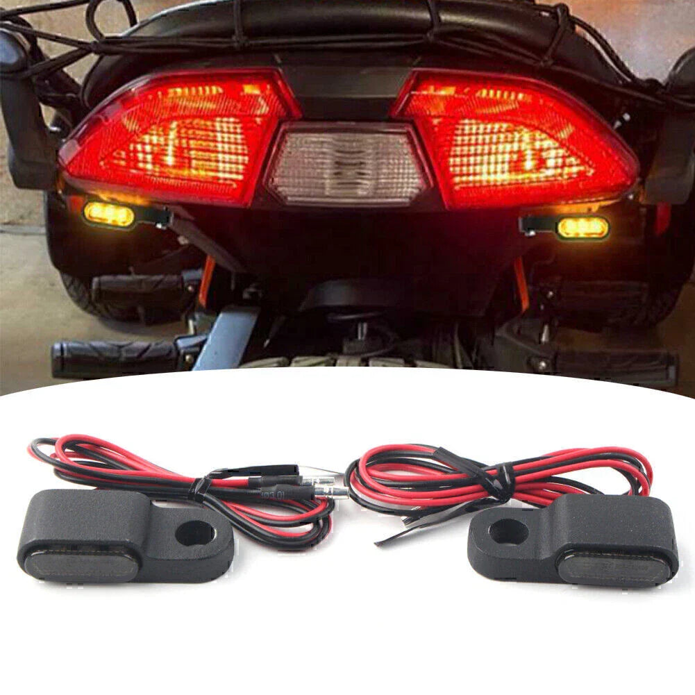 Mini Motorcycle LED Turn Signal Lights Amber Blinker