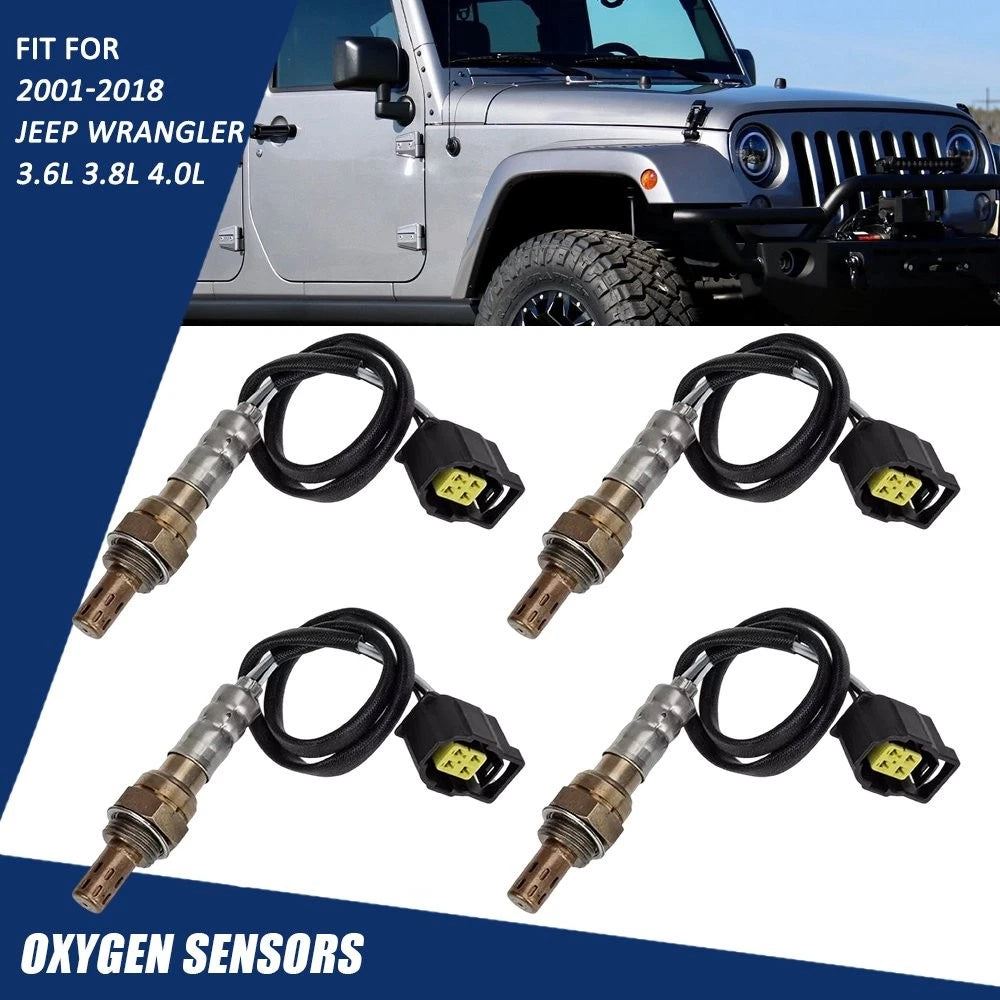 Set of 4 Oxygen O2 Sensors for Jeep Wrangler (2001–2018) 3.6L 3.8L 4.0L