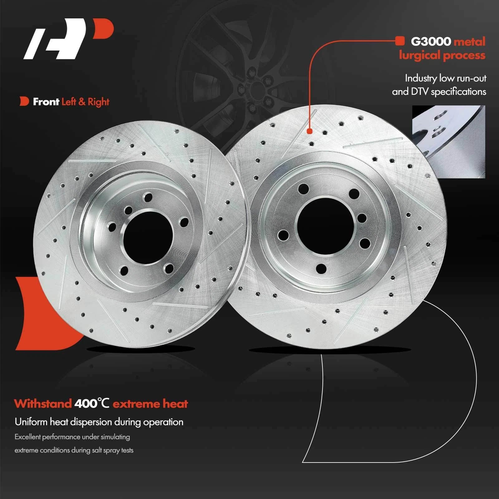 Drilled Brake Rotors for BMW 330i 330Ci (2001–2006)