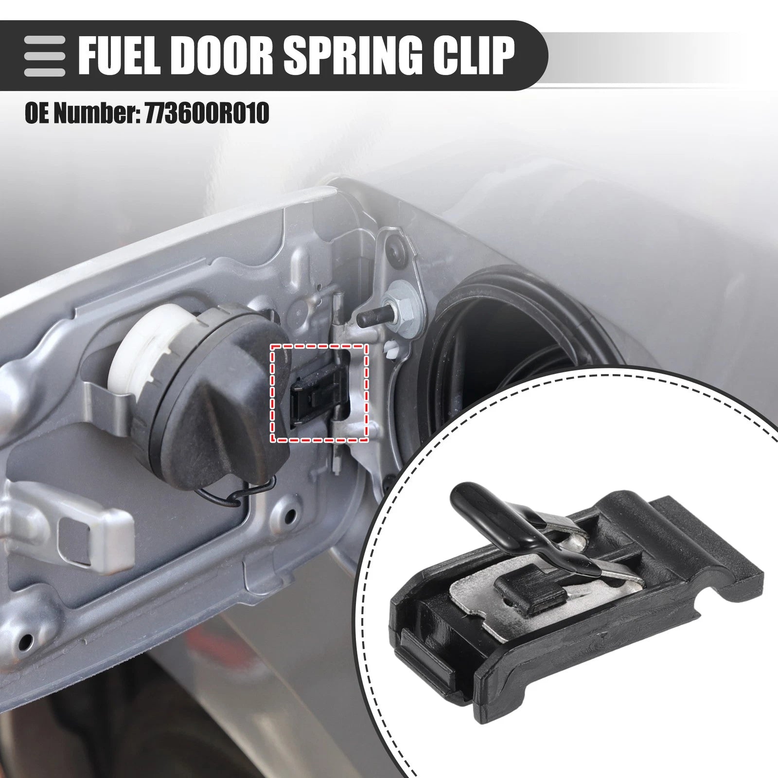 Fuel Door Spring for Toyota Corolla (2003–2006) No. 773600R010 Black