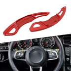 Steering Wheel Paddle Shifter Extensions for VW Golf 7, Polo, Jetta, Scirocco (2013–2021) - Red