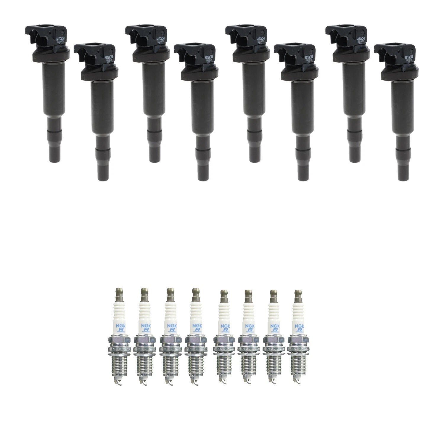 Set of 8 Ignition Coils & NGK Platinum Spark Plugs for BMW 550i (2011–2017)