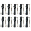 Set of 10 Denso Iridium Power Spark Plugs & Coil Boots for Ford E-350 (1992–2002)